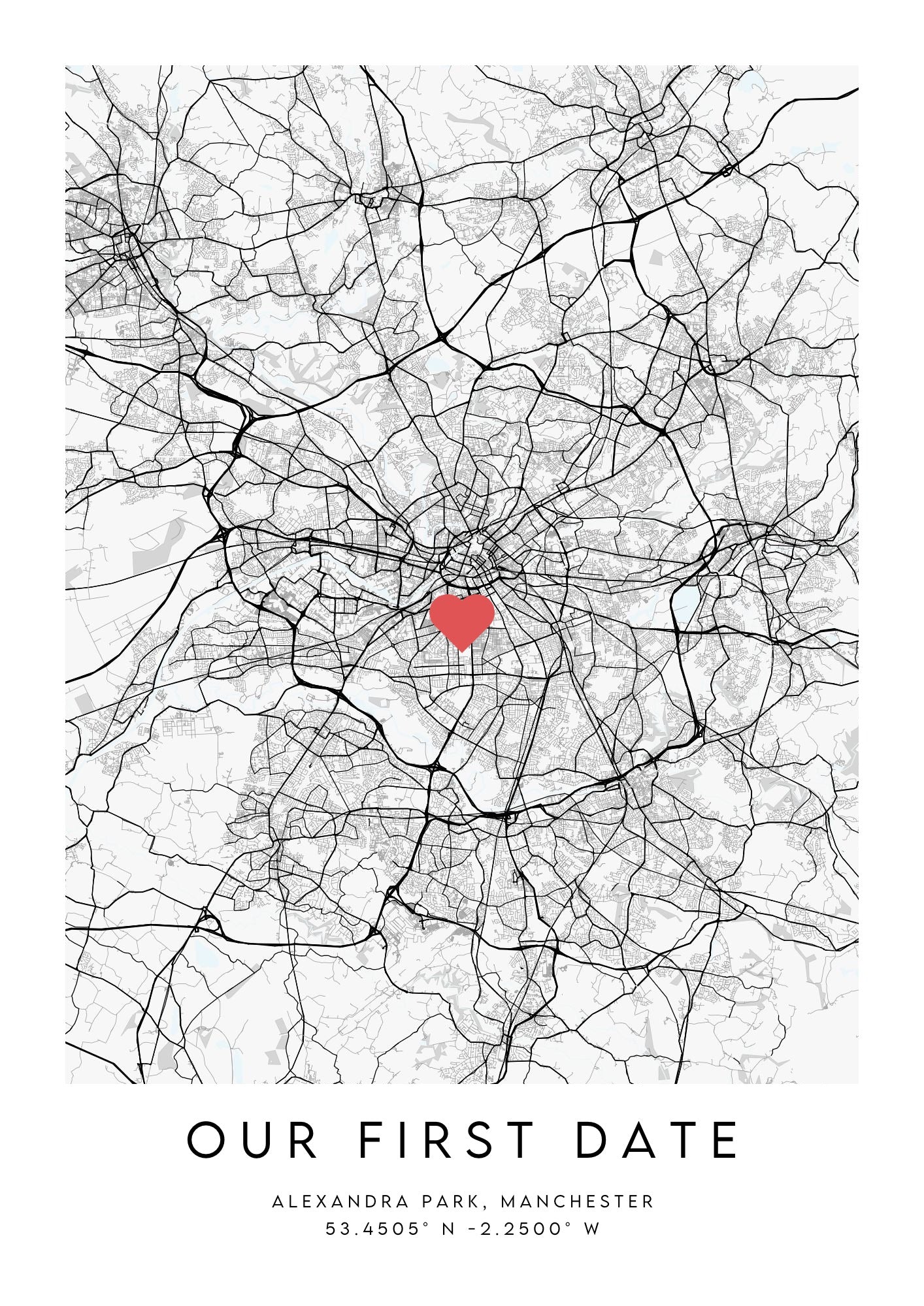 Our First Date Map Print