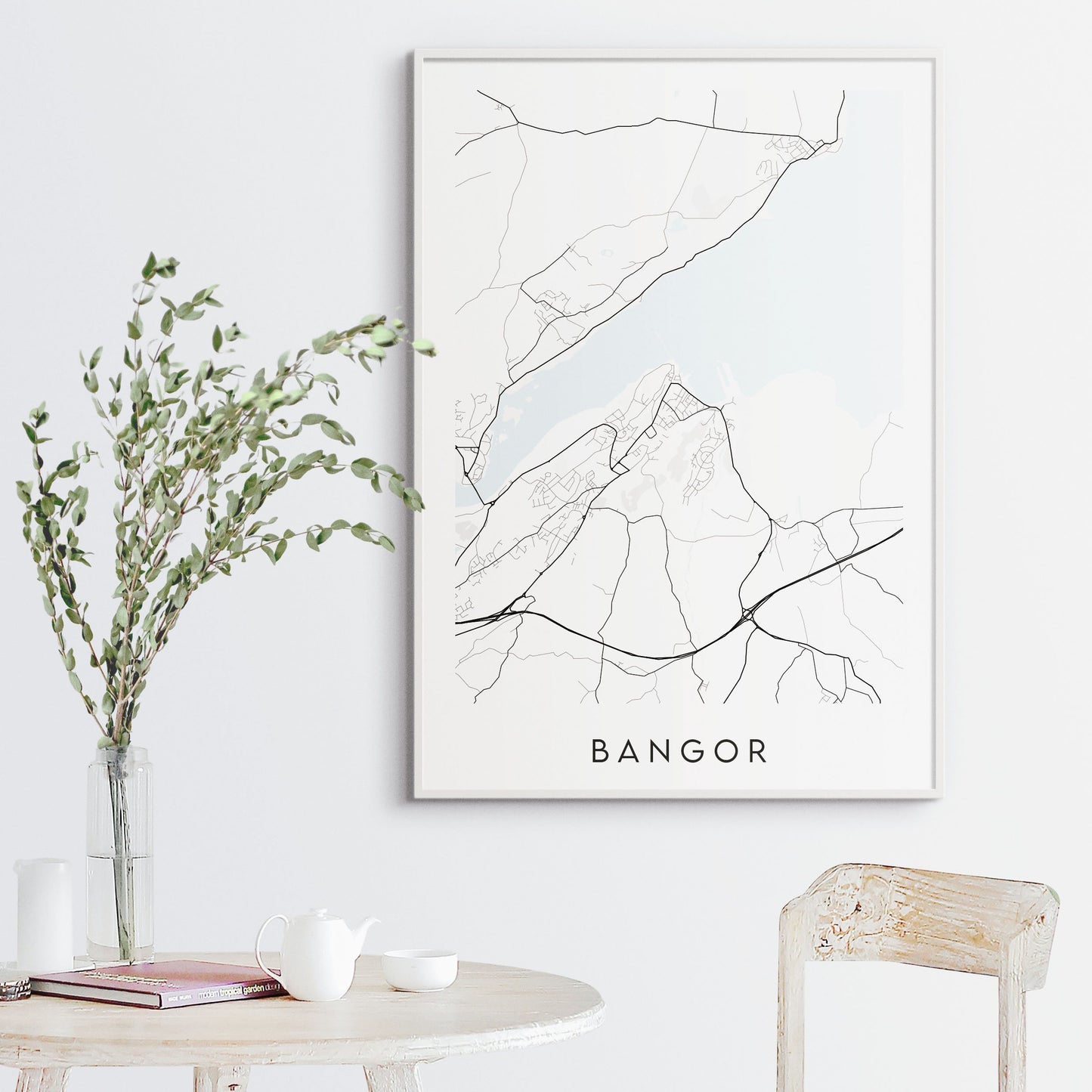Bangor Map Print - Wales