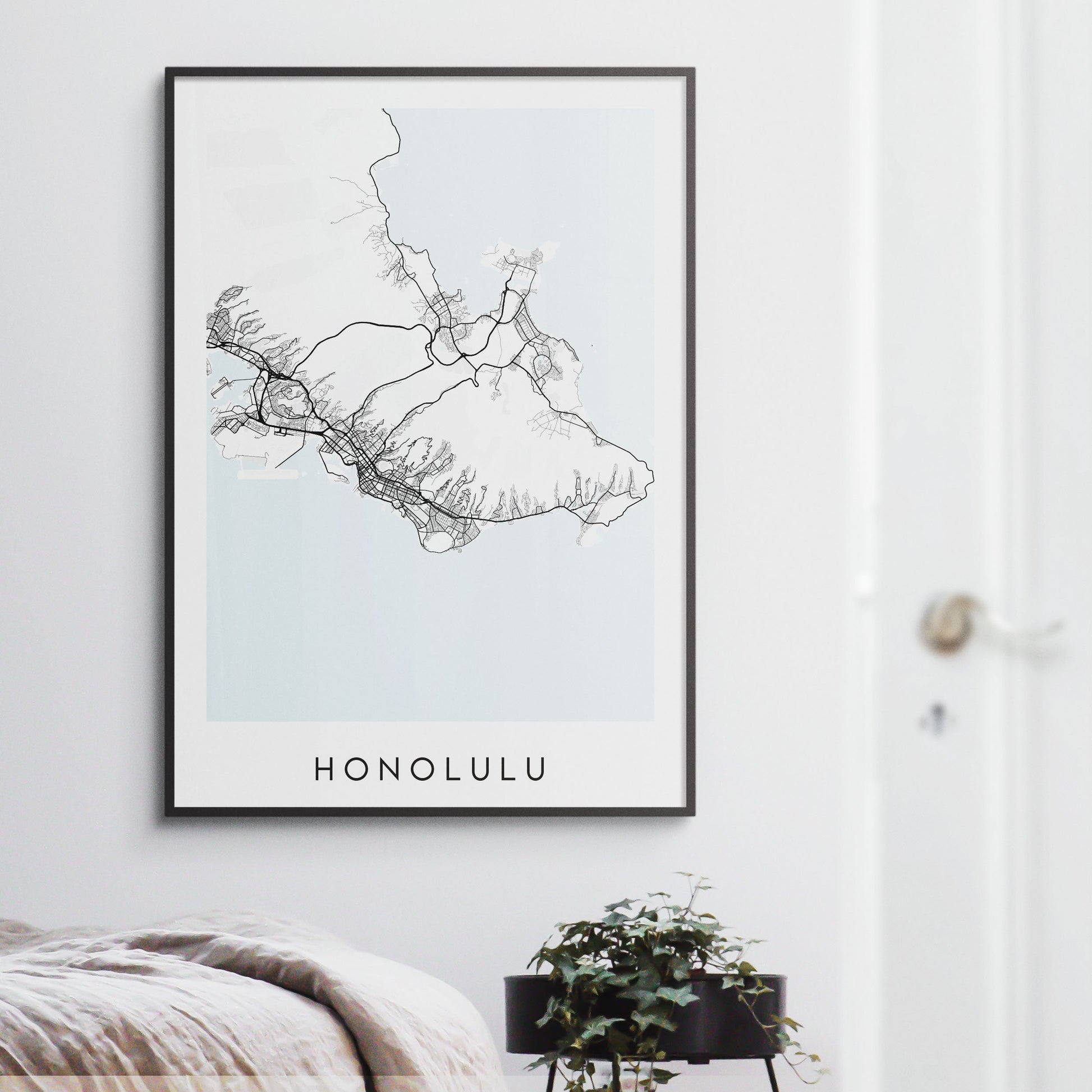 Honolulu Map Print - Hawaii USA