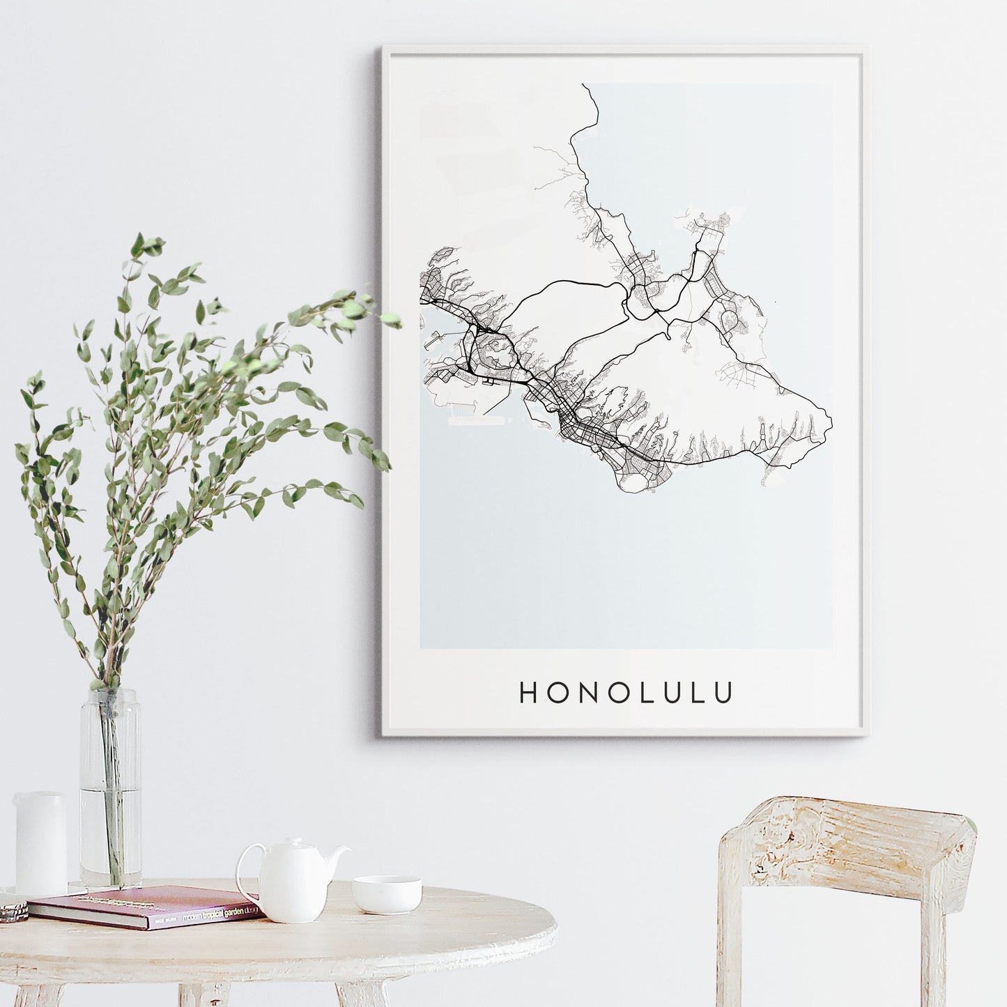 Honolulu Map Print - Hawaii USA