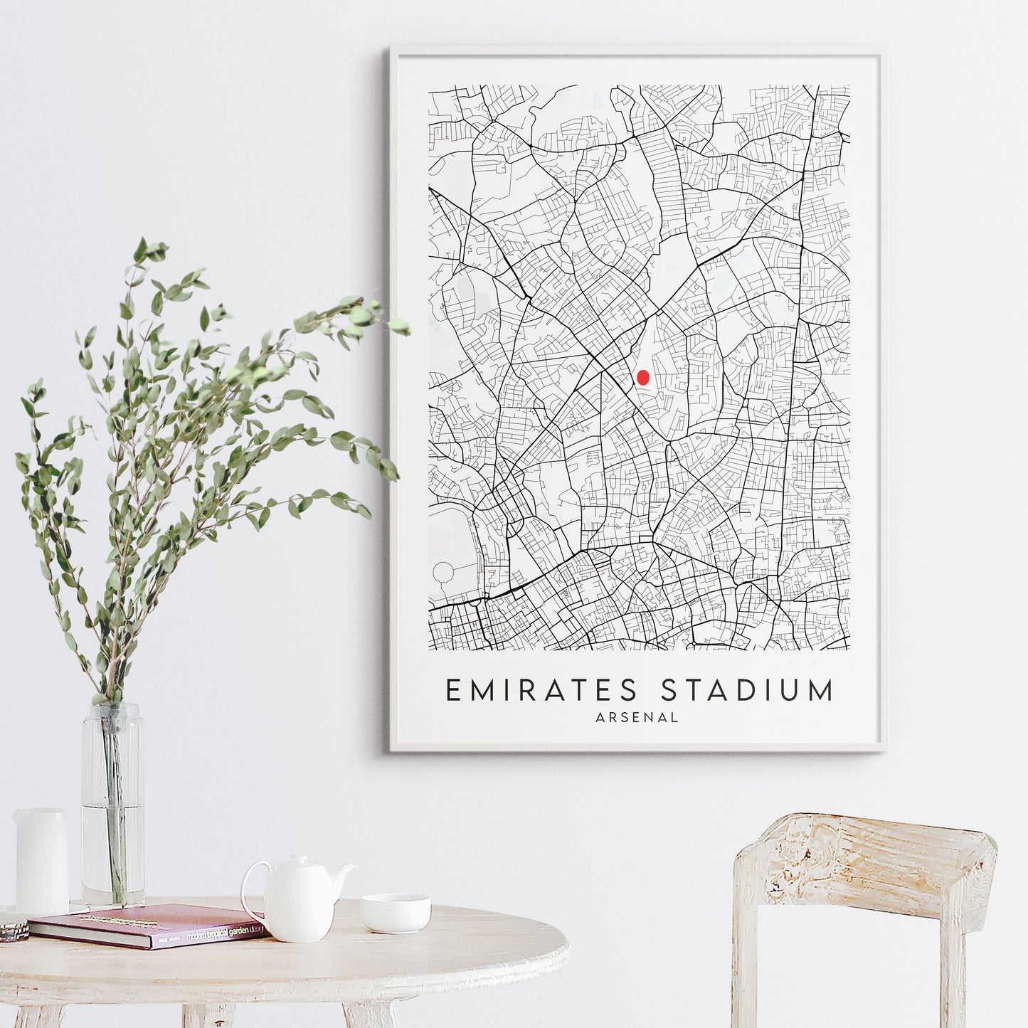 Arsenal Poster - Emirates Stadium Football Map