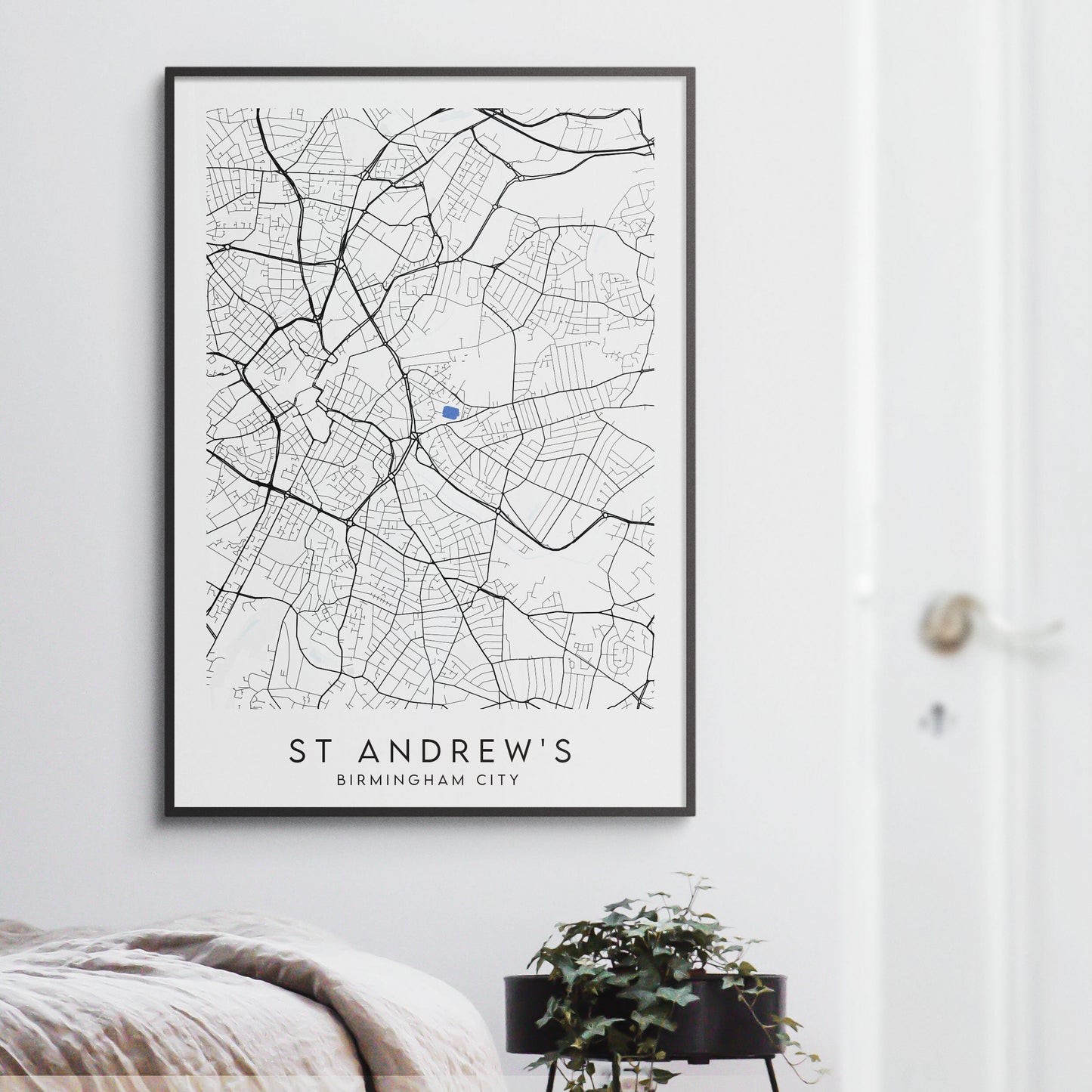 Birmingham City Poster - St Andrew's Stadium Football Map