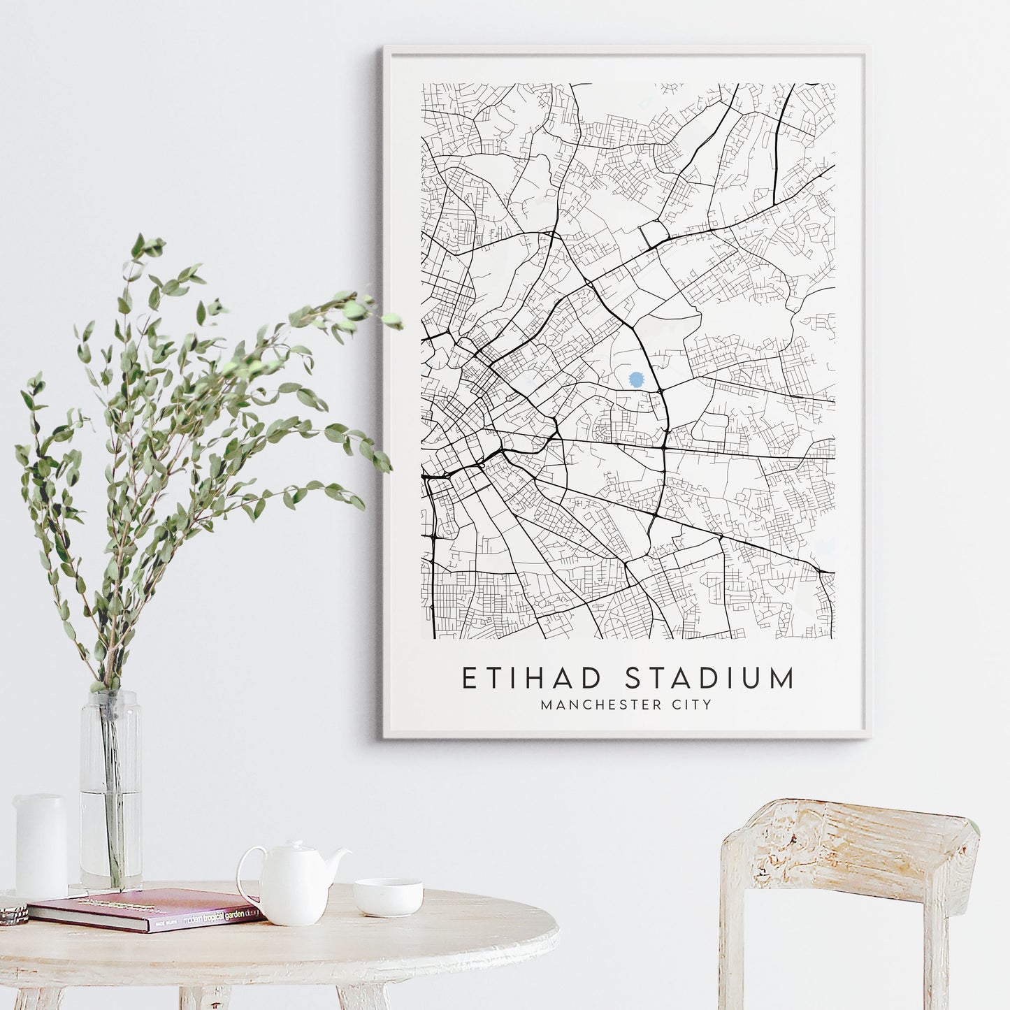 Manchester City Poster - Etihad Stadium Football Map