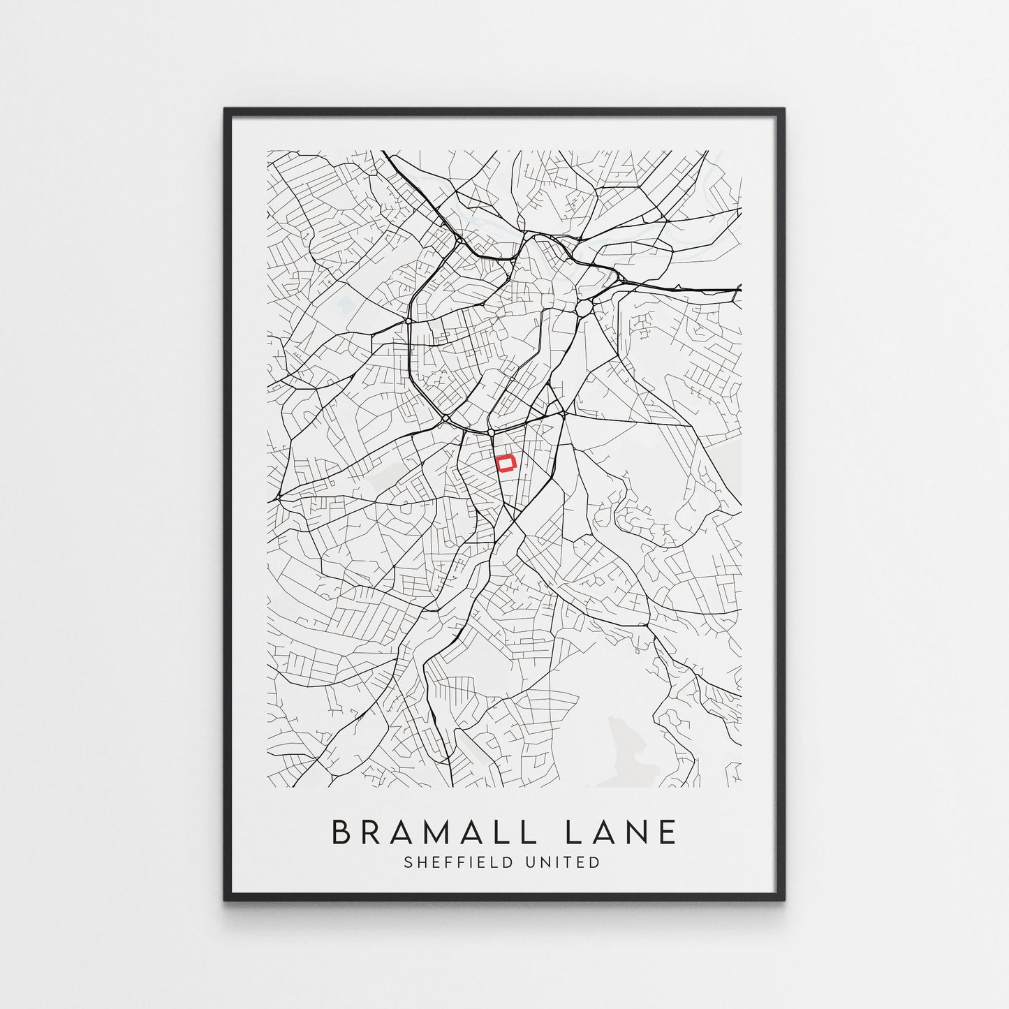 Sheffield United Poster - Bramall Lane Stadium Football Map