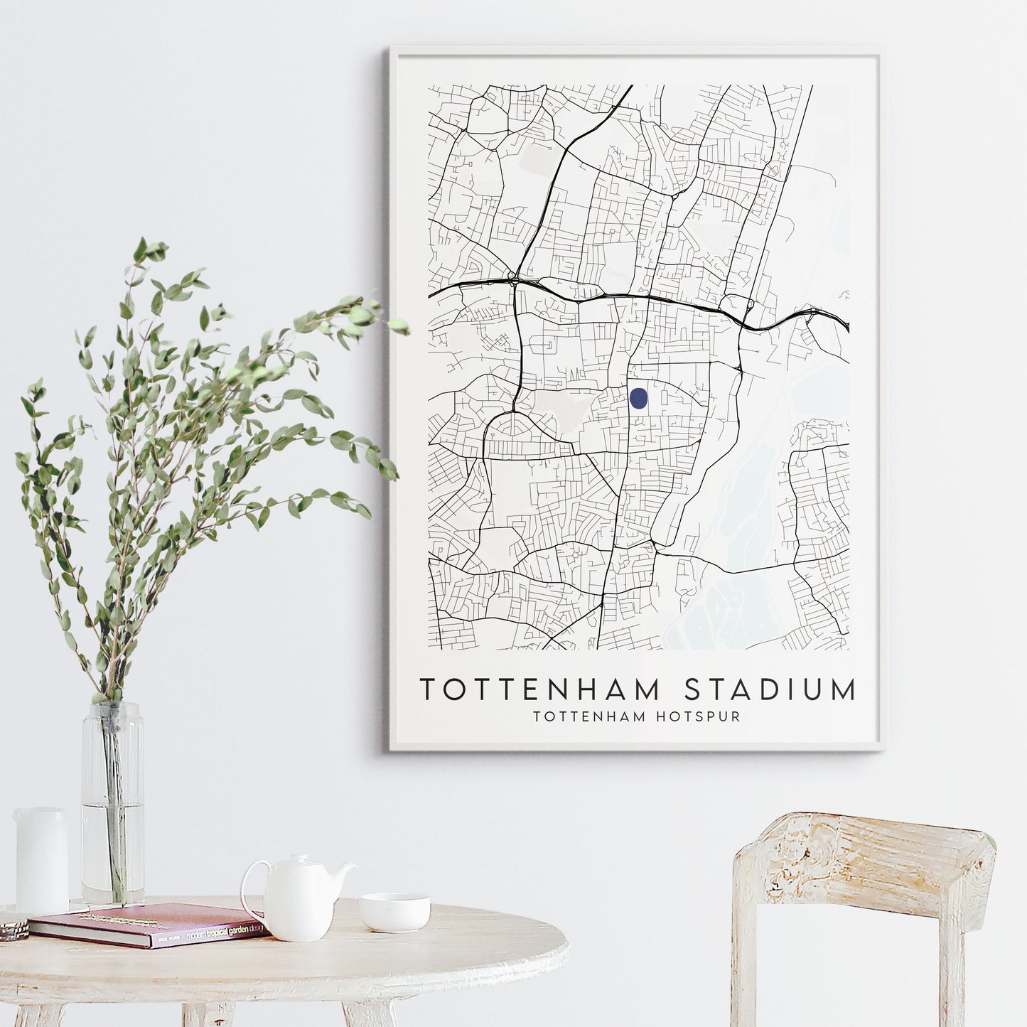 Tottenham Hotspur Poster - Spurs Stadium Football Map