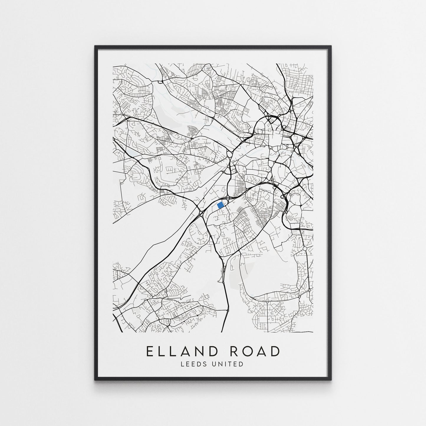 Leeds United Poster - Elland Road Stadium Football Map