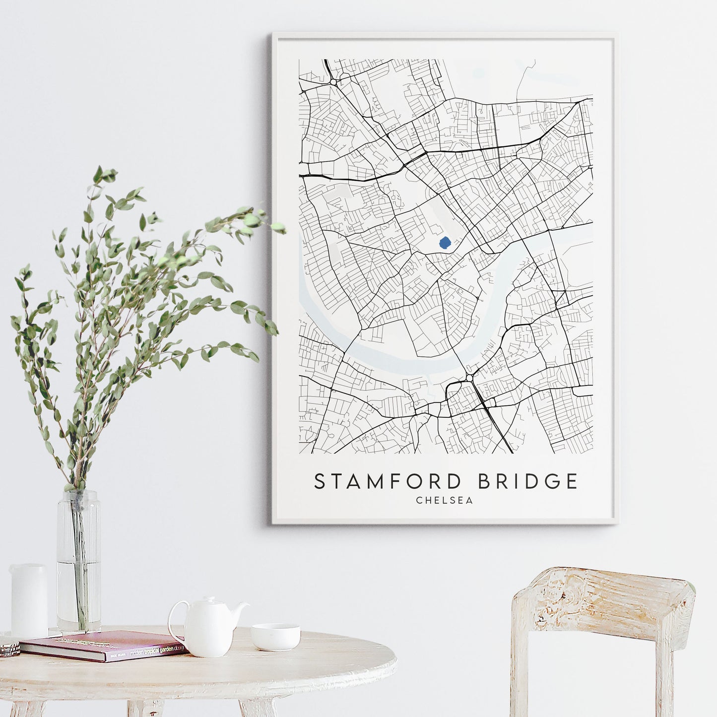 Chelsea FC Poster - Stamford Bridge Stadium Football Map