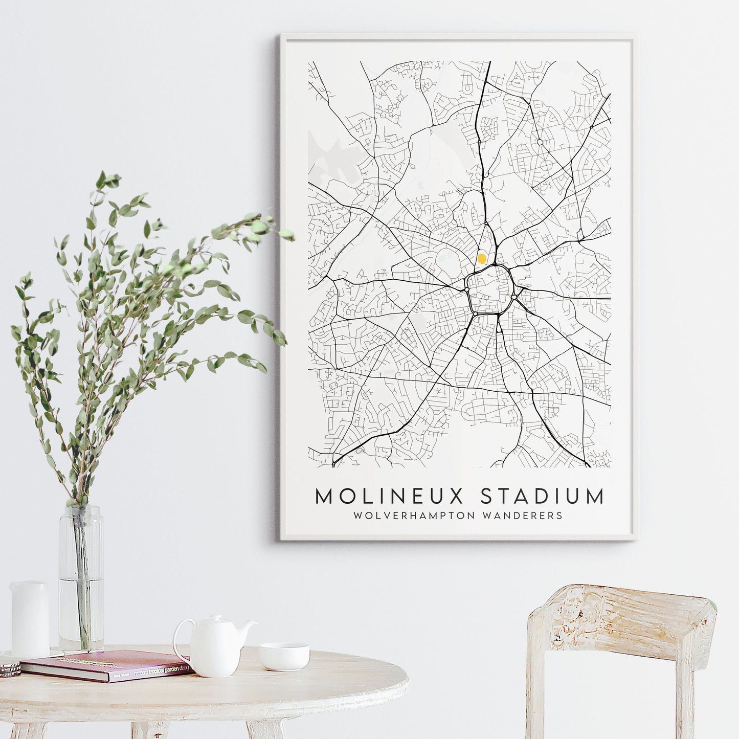 Wolves FC Poster - Wolverhampton Wanderers Molineux Stadium Football Map