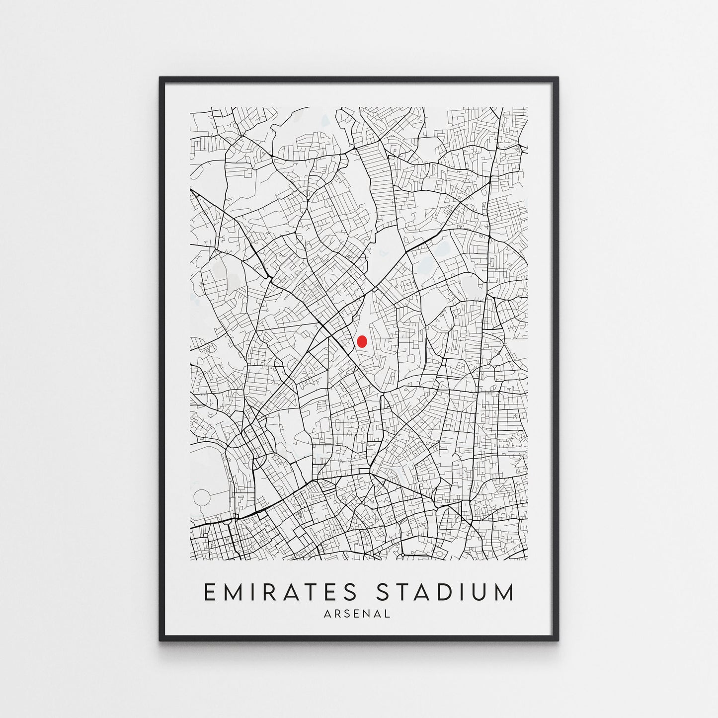 Arsenal Poster - Emirates Stadium Football Map