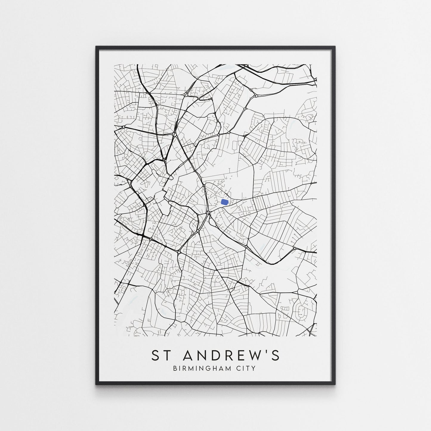 Birmingham City Poster - St Andrew's Stadium Football Map