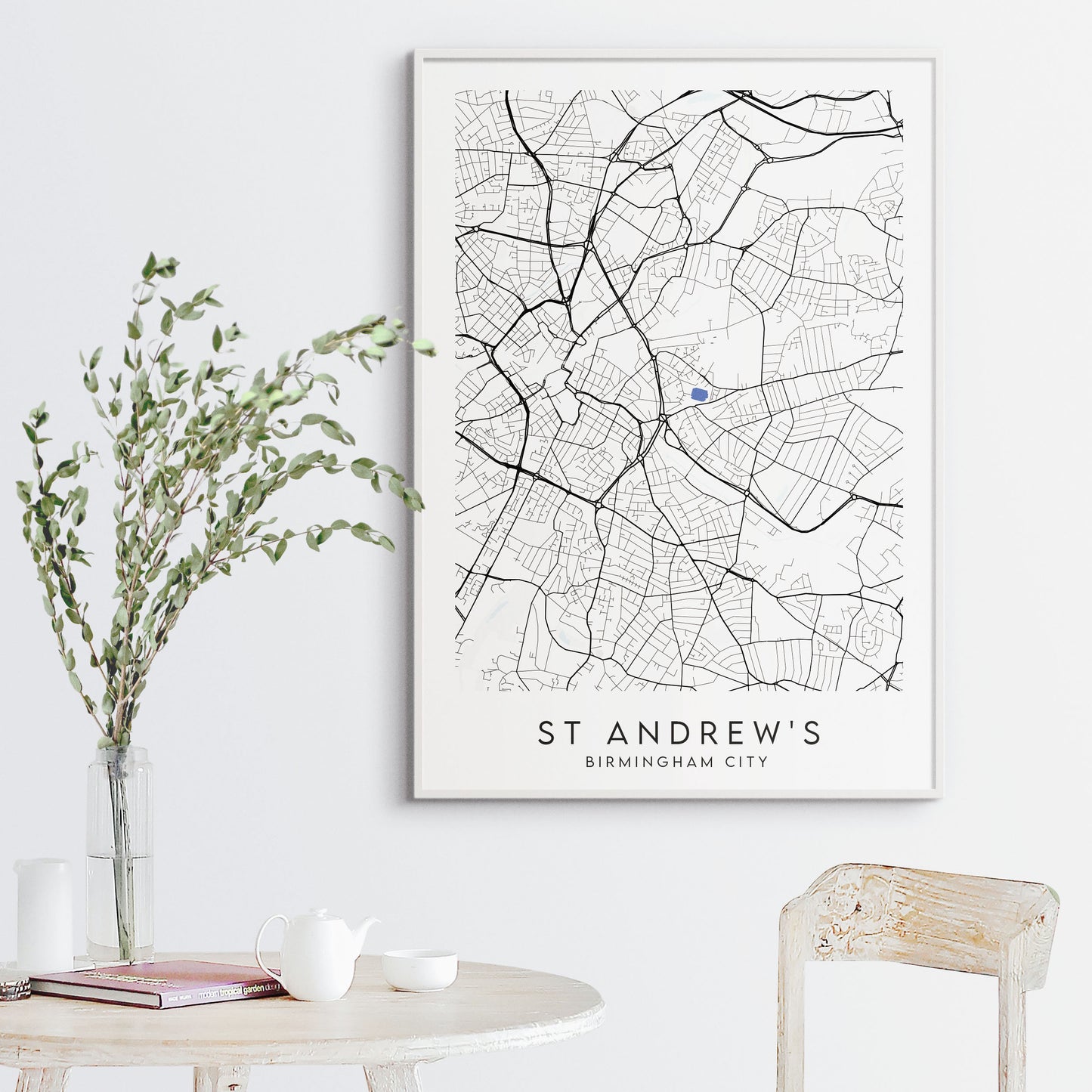 Birmingham City Poster - St Andrew's Stadium Football Map