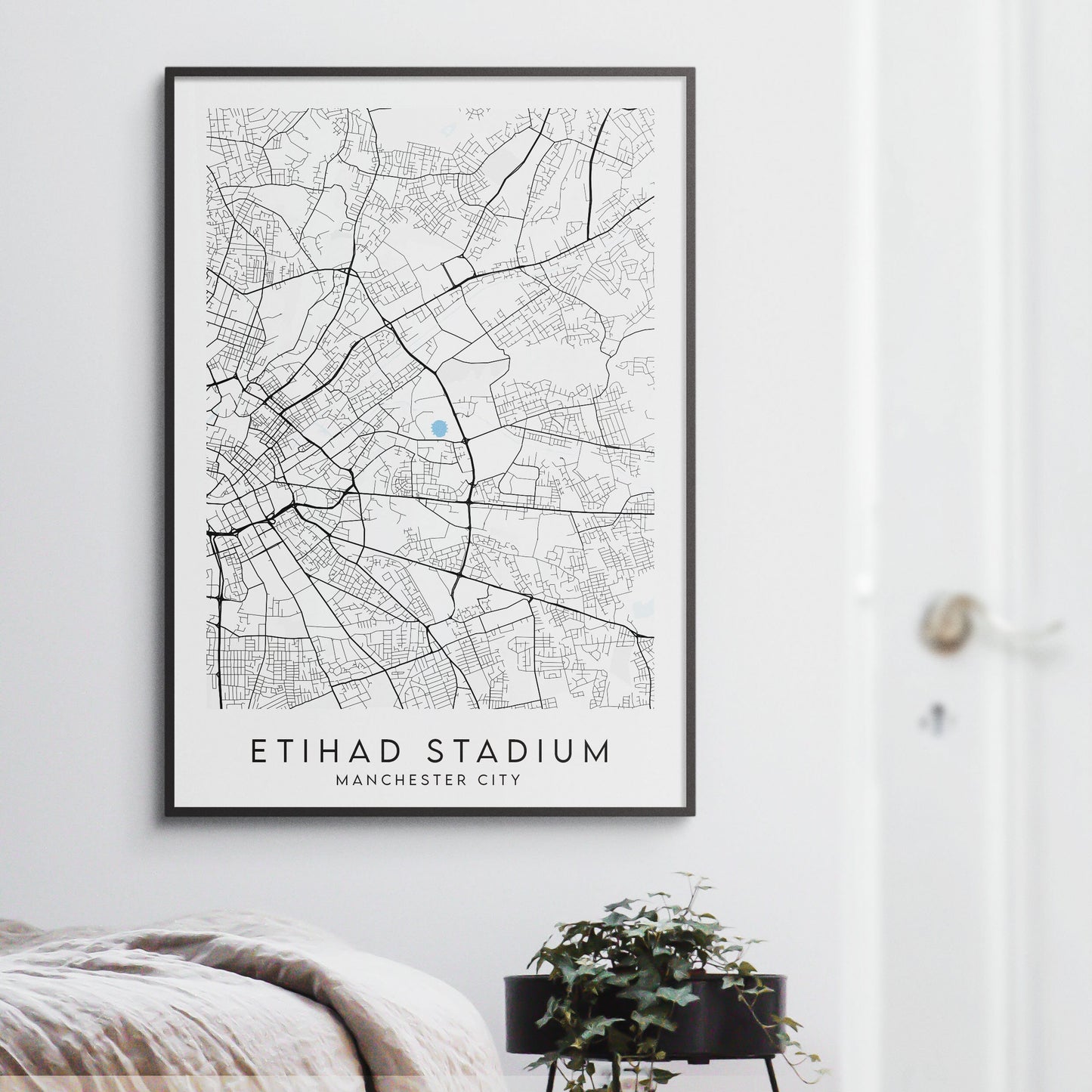 Manchester City Poster - Etihad Stadium Football Map