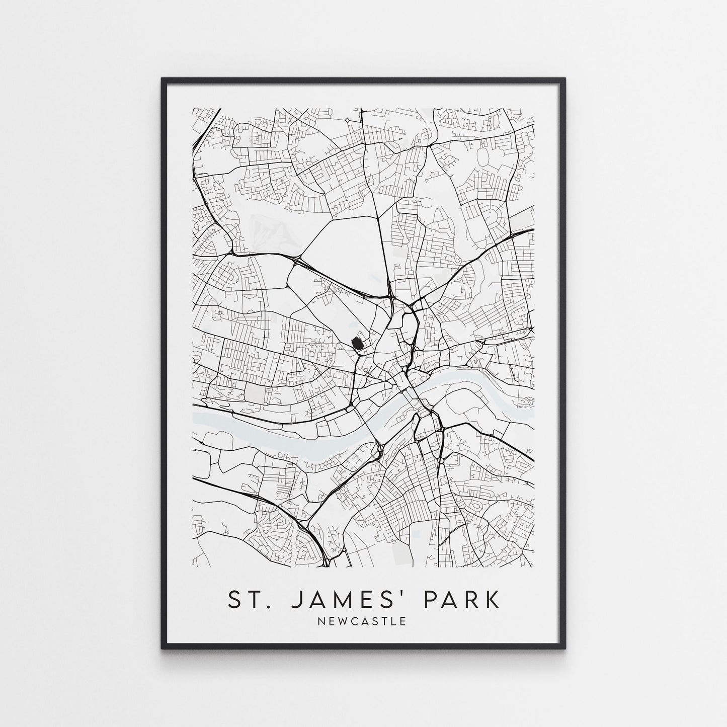 Newcastle United Poster - St. James' Park Stadium Football Map