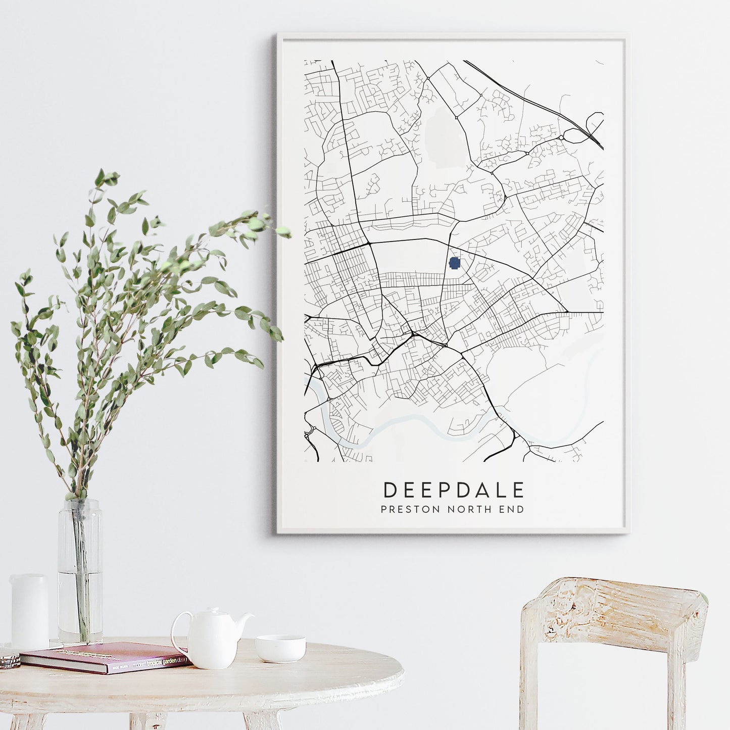 Preston North End Poster - Deepdale Stadium Football Map