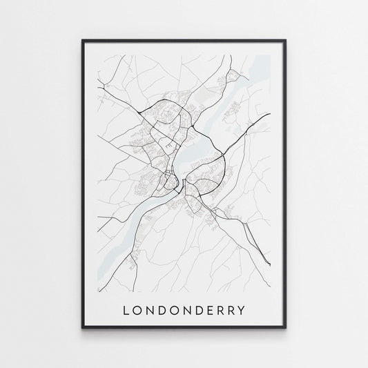 Londonderry Map Print - Northern Ireland