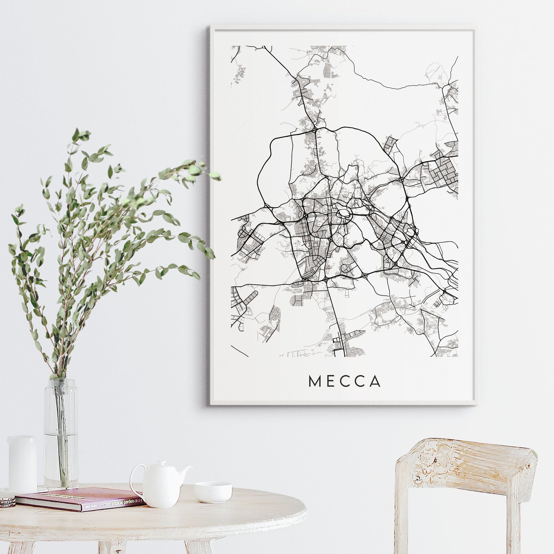 Mecca Map Print - Saudi Arabia