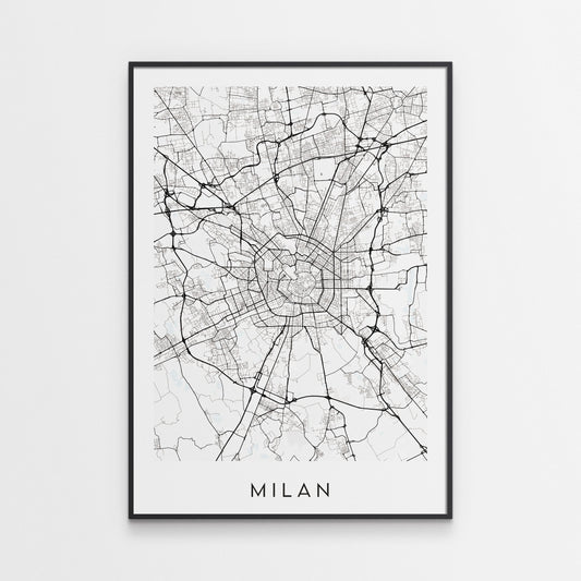 Milan Map Print - Italy