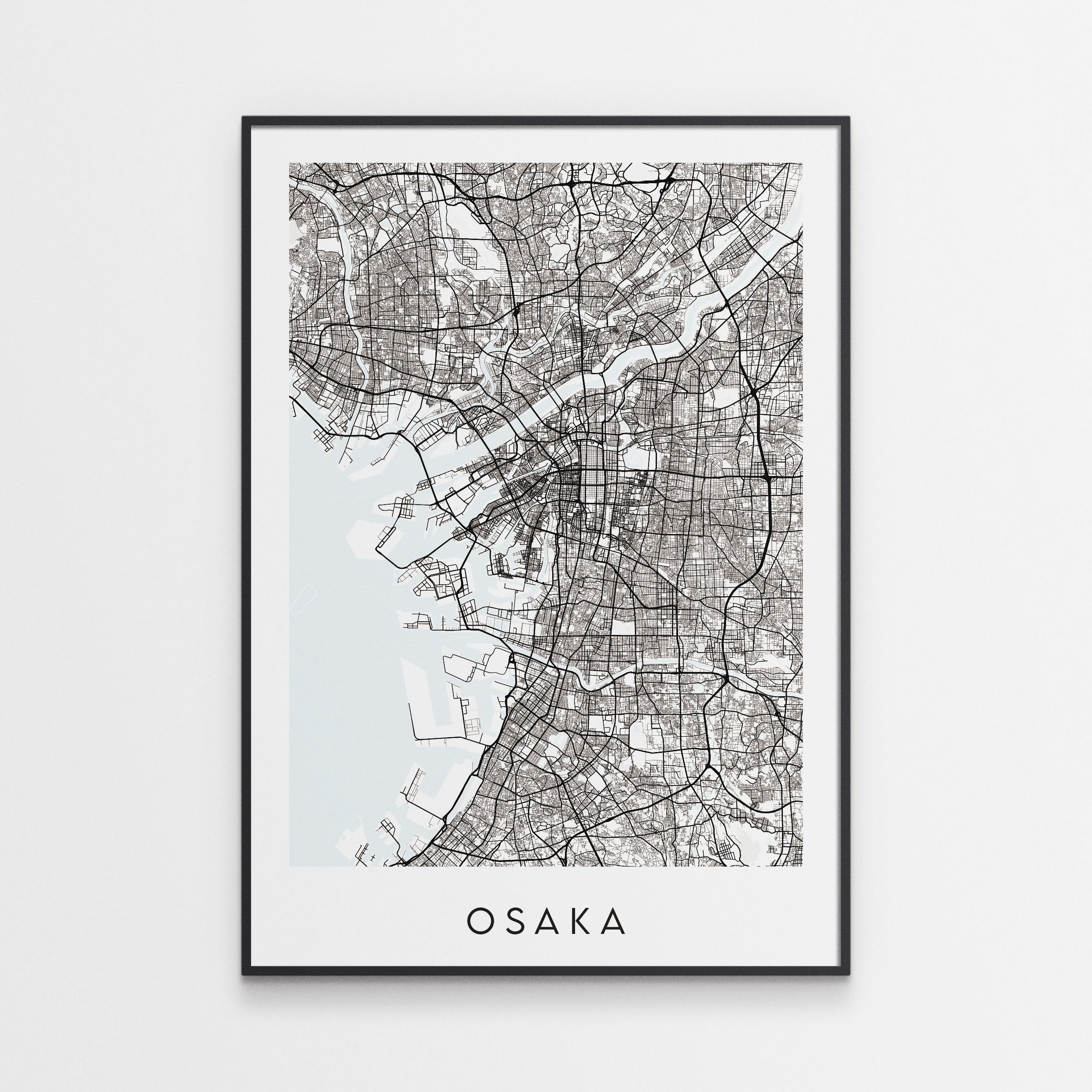 Osaka Map Print - Japan – Minimal Wall