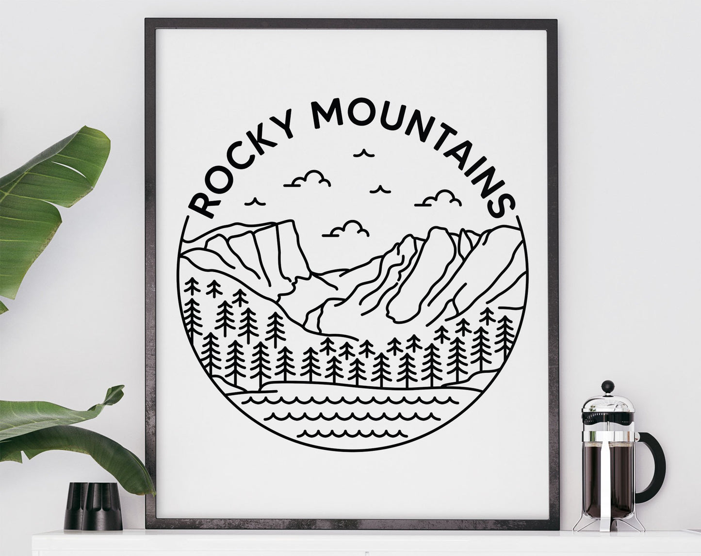 Rocky Mountains Poster - National Park, US / Canada Print