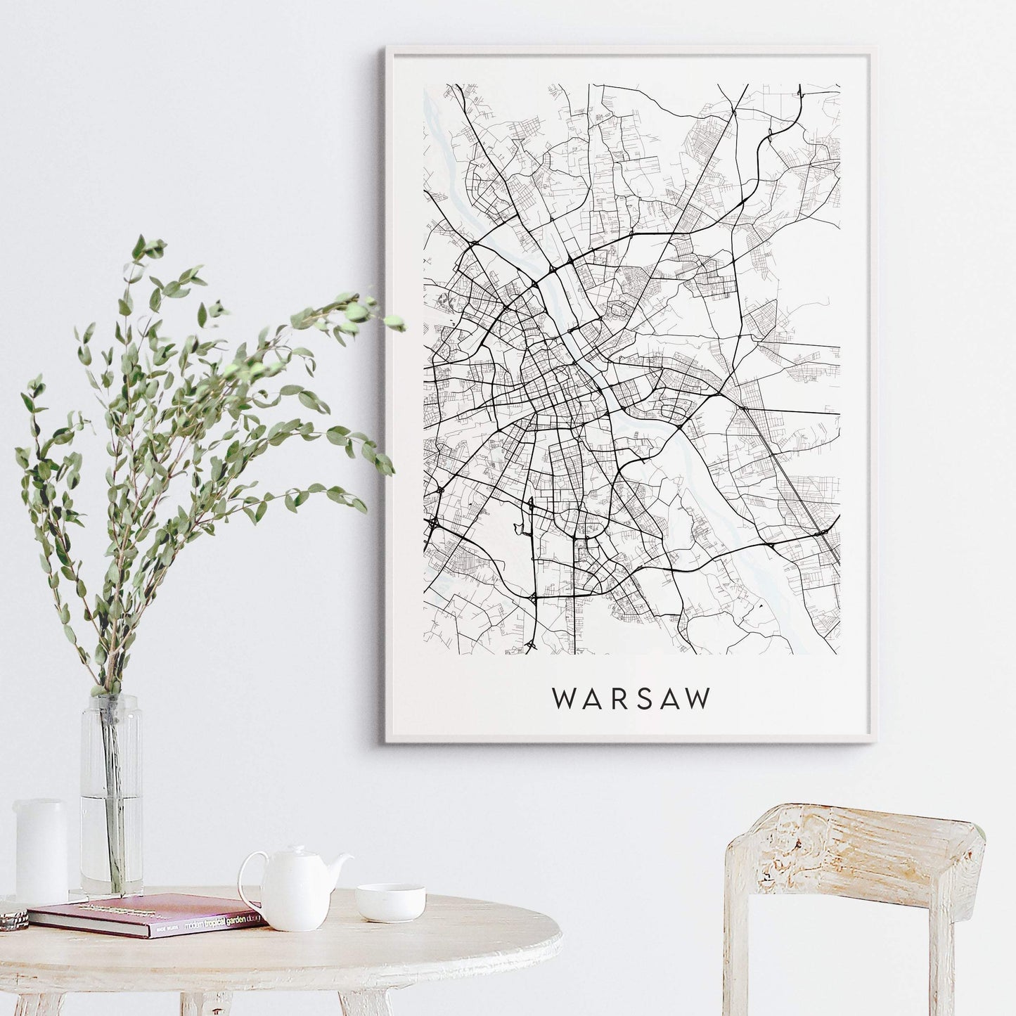 Warsaw Map Print - Poland