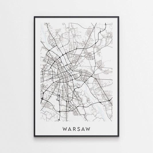 Warsaw Map Print - Poland