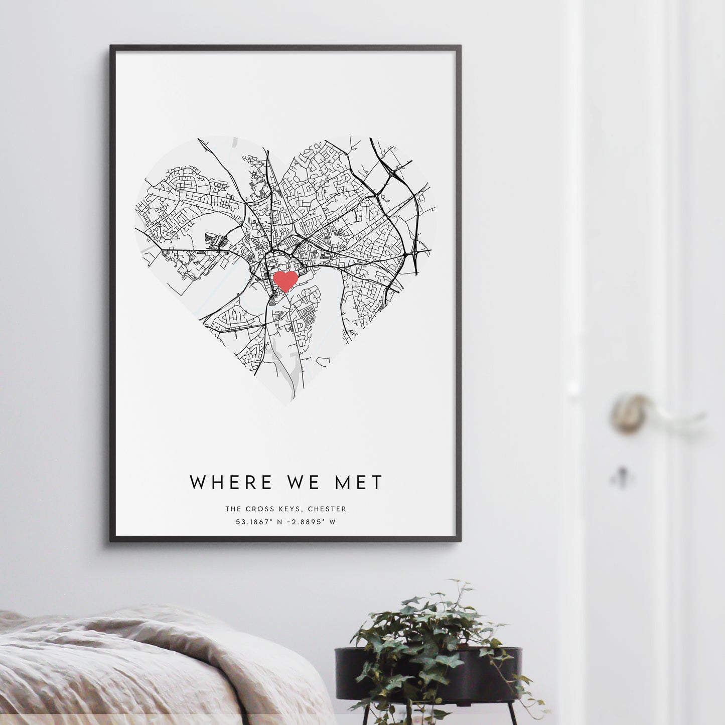 Where We Met Map Print