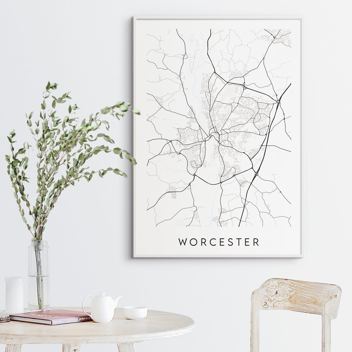 Worcester Map Print