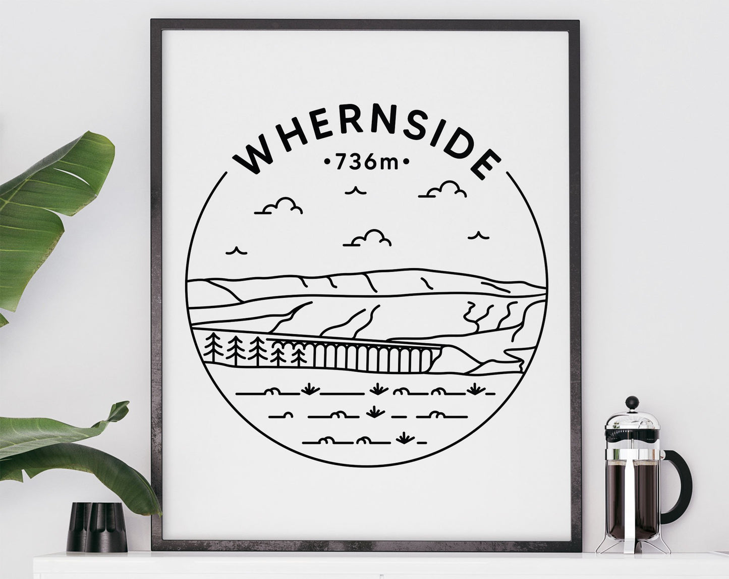 Yorkshire Three Peaks Print Set - Ingleborough, Whernside, Pen-y-ghent Yorkshire Dales Poster