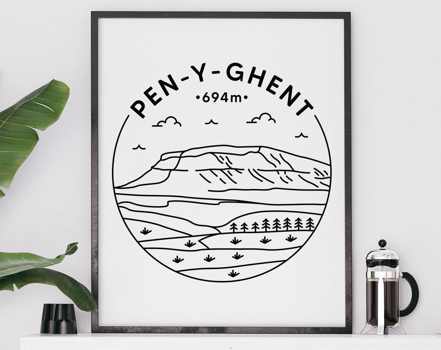 Yorkshire Three Peaks Print Set - Ingleborough, Whernside, Pen-y-ghent Yorkshire Dales Poster