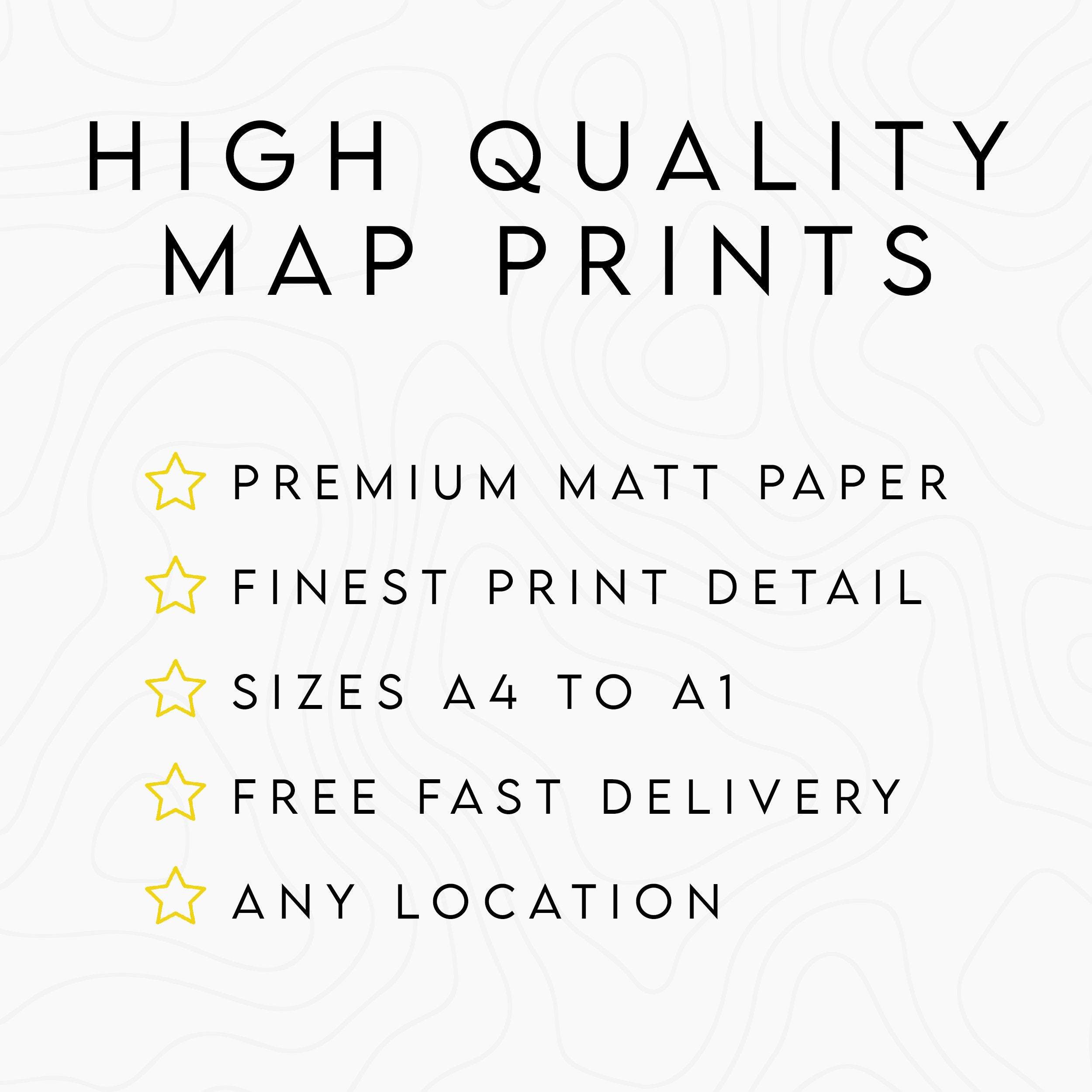 Custom Map Print - Any Location City, Town Or Village – Minimal Wall