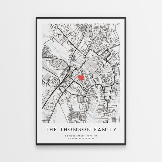 Family Home Map Print