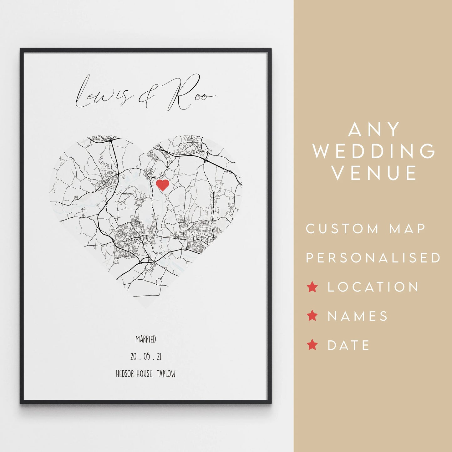 Wedding Venue Map Print
