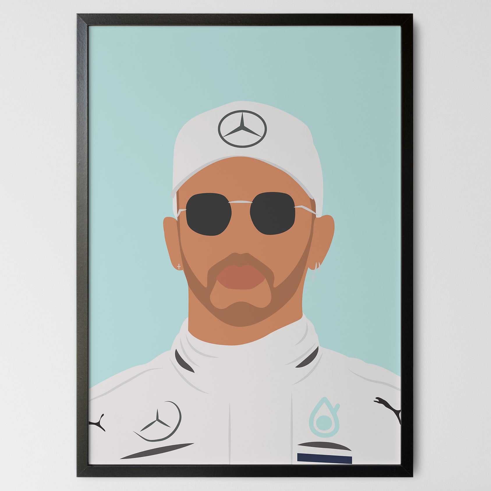 Poster Artístico Lewis Hamilton - Stampa Su Tela Vintage F1 - Decorazione Murale Camera Da Letto 30x45 Cm