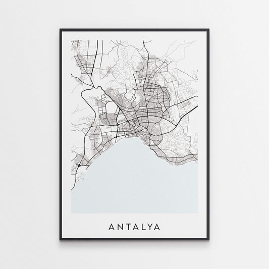 Antalya Map Print - Turkey