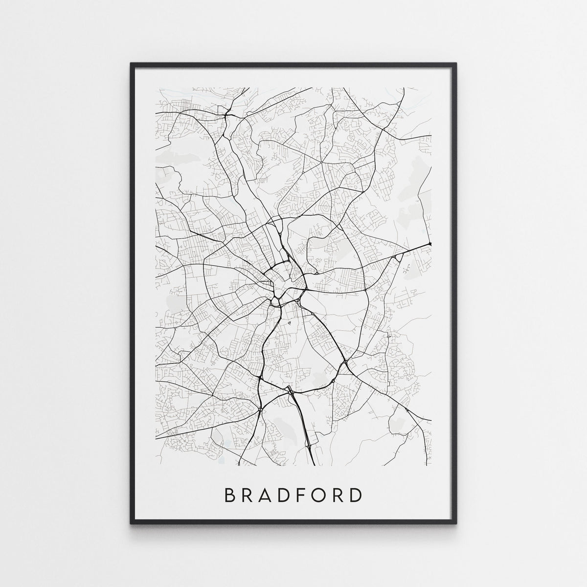 Bradford Map Poster – Minimal Wall