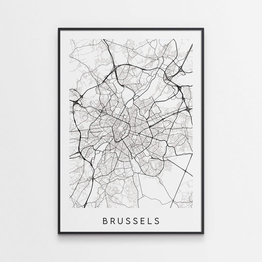 Brussels Map Print - Belgium