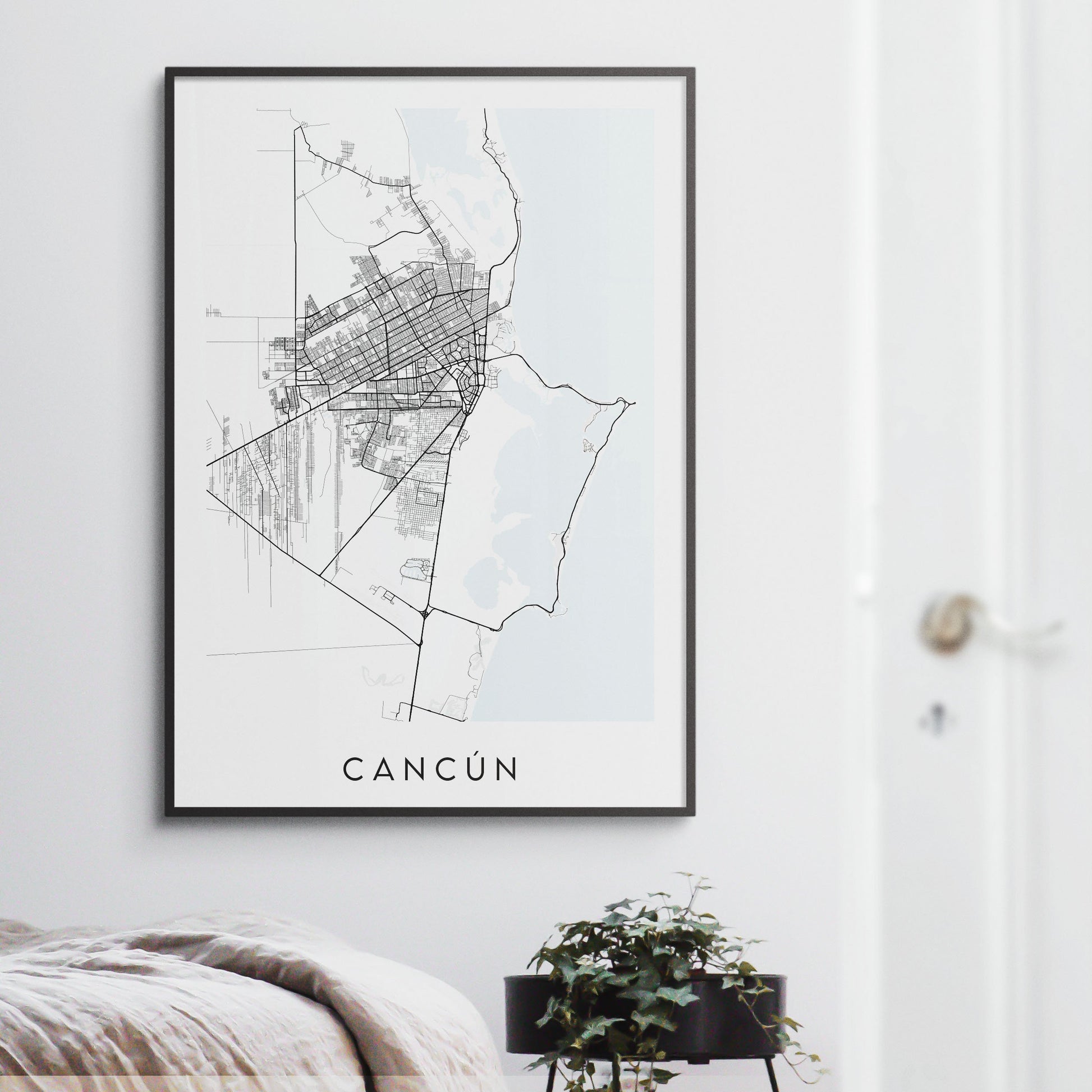 Cancun Map Print - Mexico