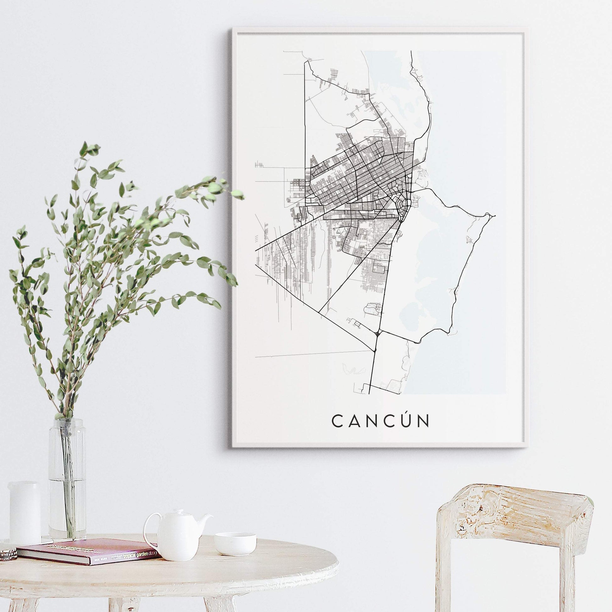 Cancun Map Print - Mexico