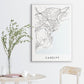 Cardiff Map Print - Wales