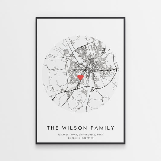 Family Home Map Print