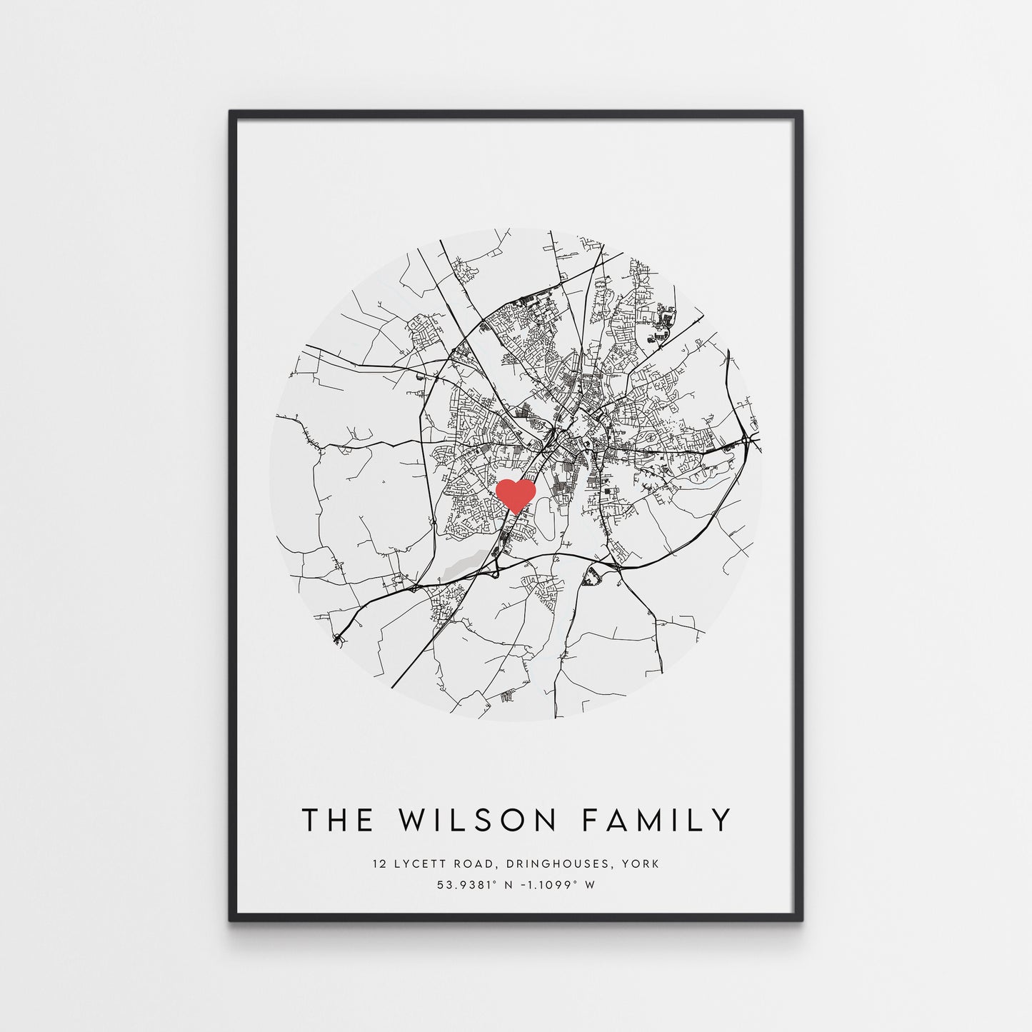 Family Home Map Print