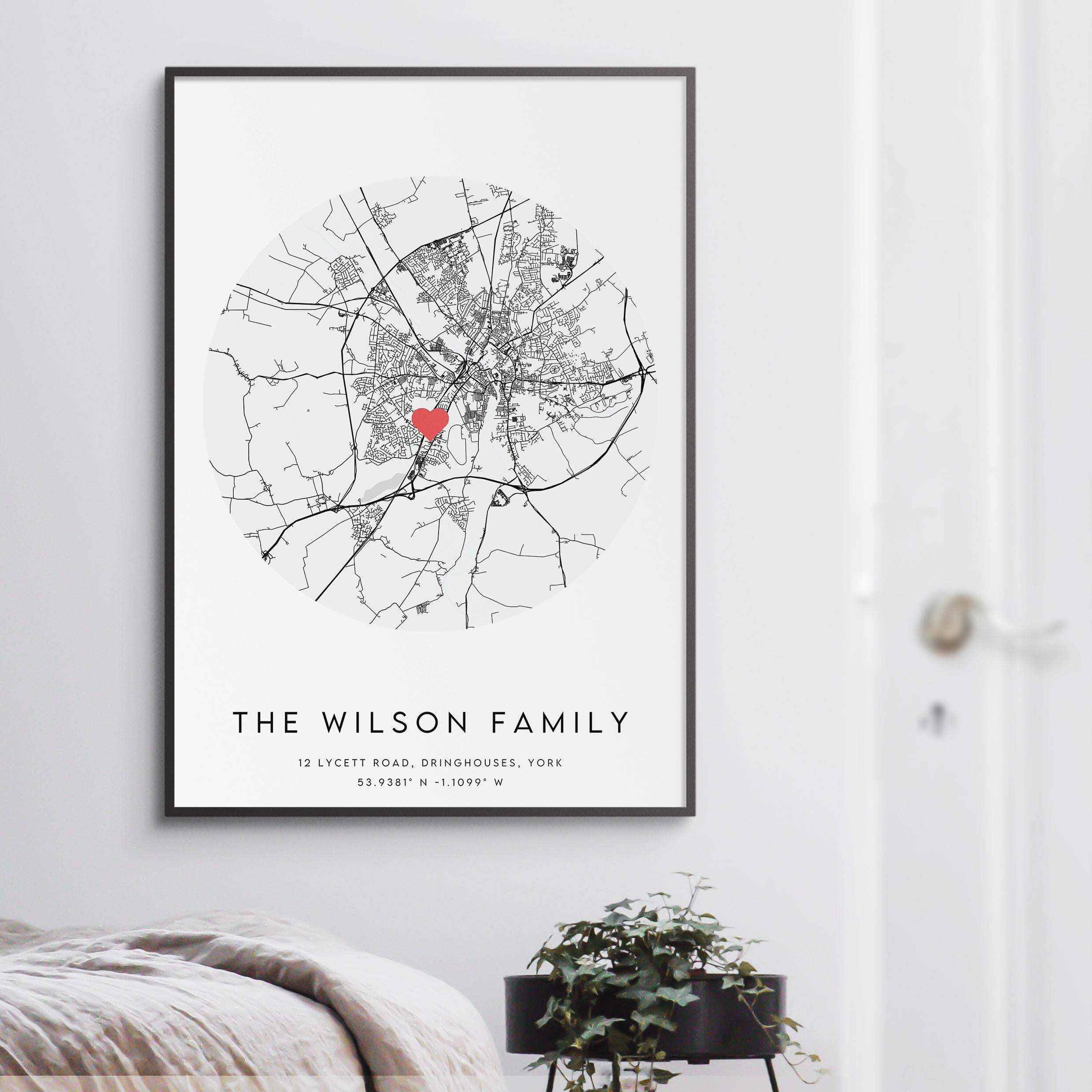 Family Home Map Print - Mother's Day Gift – Minimal Wall