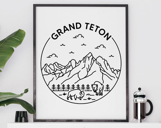Grand Teton National Park Poster - Wyoming Print