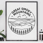 Great Smoky Mountains Poster - National Park, North Carolina / Tennessee Print