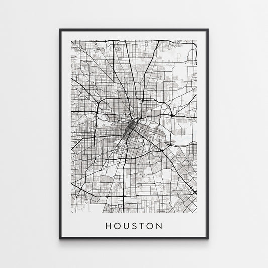 Houston Map Print - Texas USA