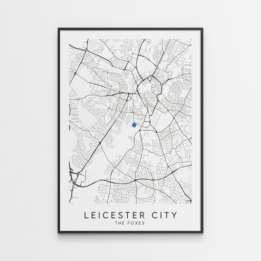 Leicester City Poster - Filbert Street Stadium Football Map