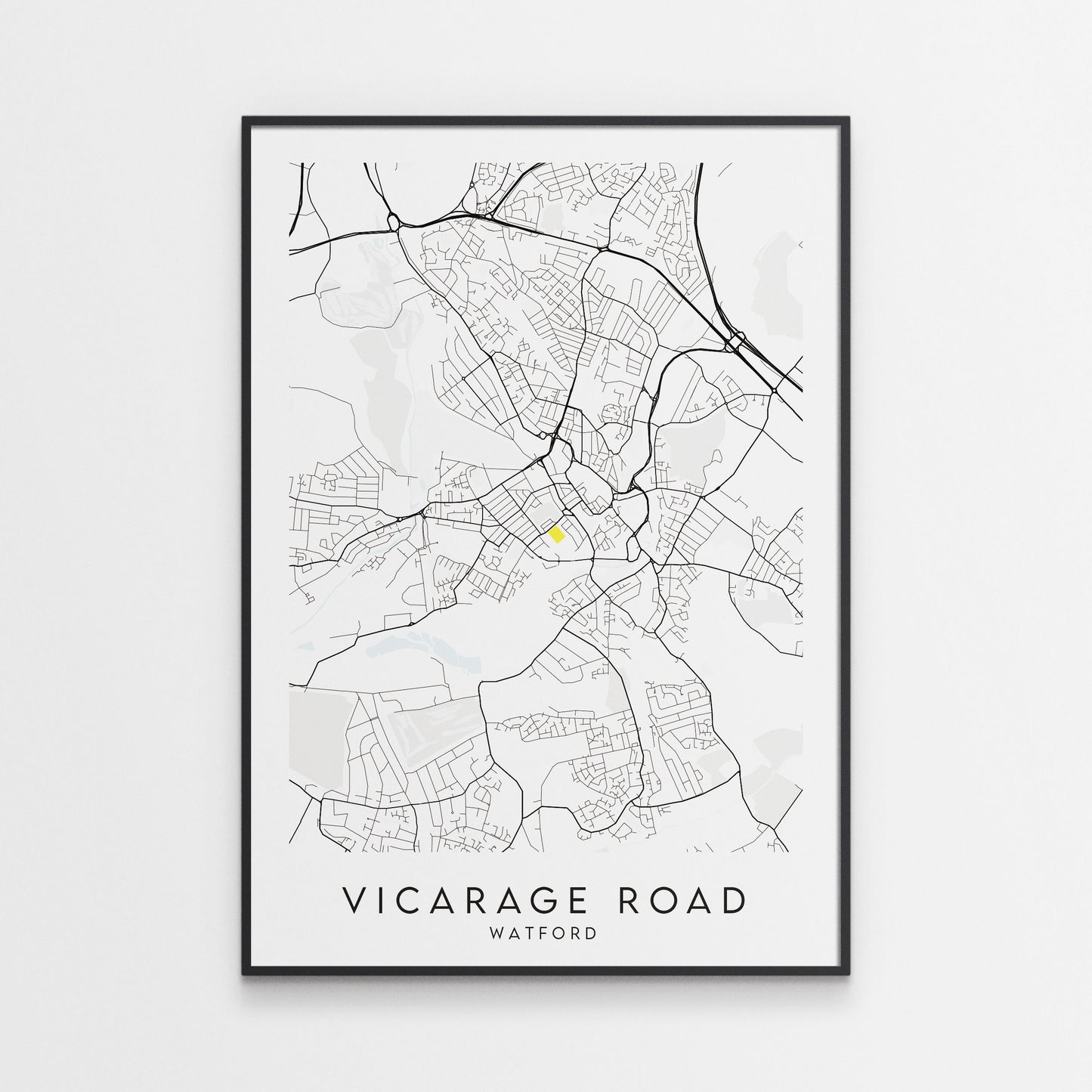 Watford FC Poster - Vicarage Road Stadium Football Map