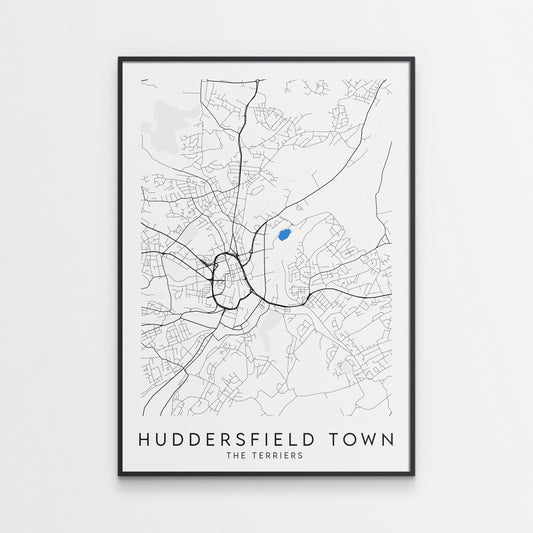 Huddersfield Town Poster - Stadium Football Map