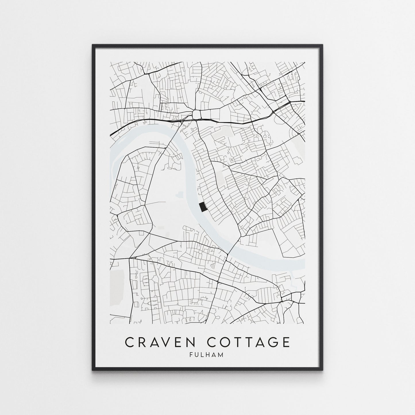 Fulham FC Poster - Craven Cottage Stadium Football Map