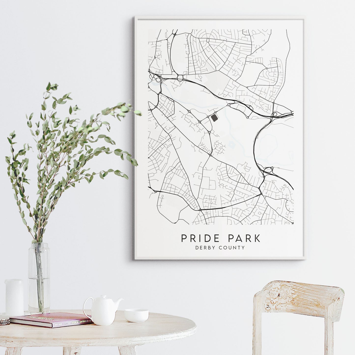 Derby County Poster - Pride Park Stadium Football Map